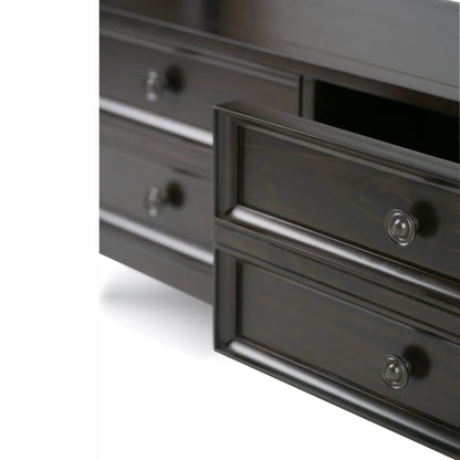 Amherst Console Sofa Table by Unique Piece Furniture in dark gloss finish with round drawer knobs on Tampa Home & Garden Store