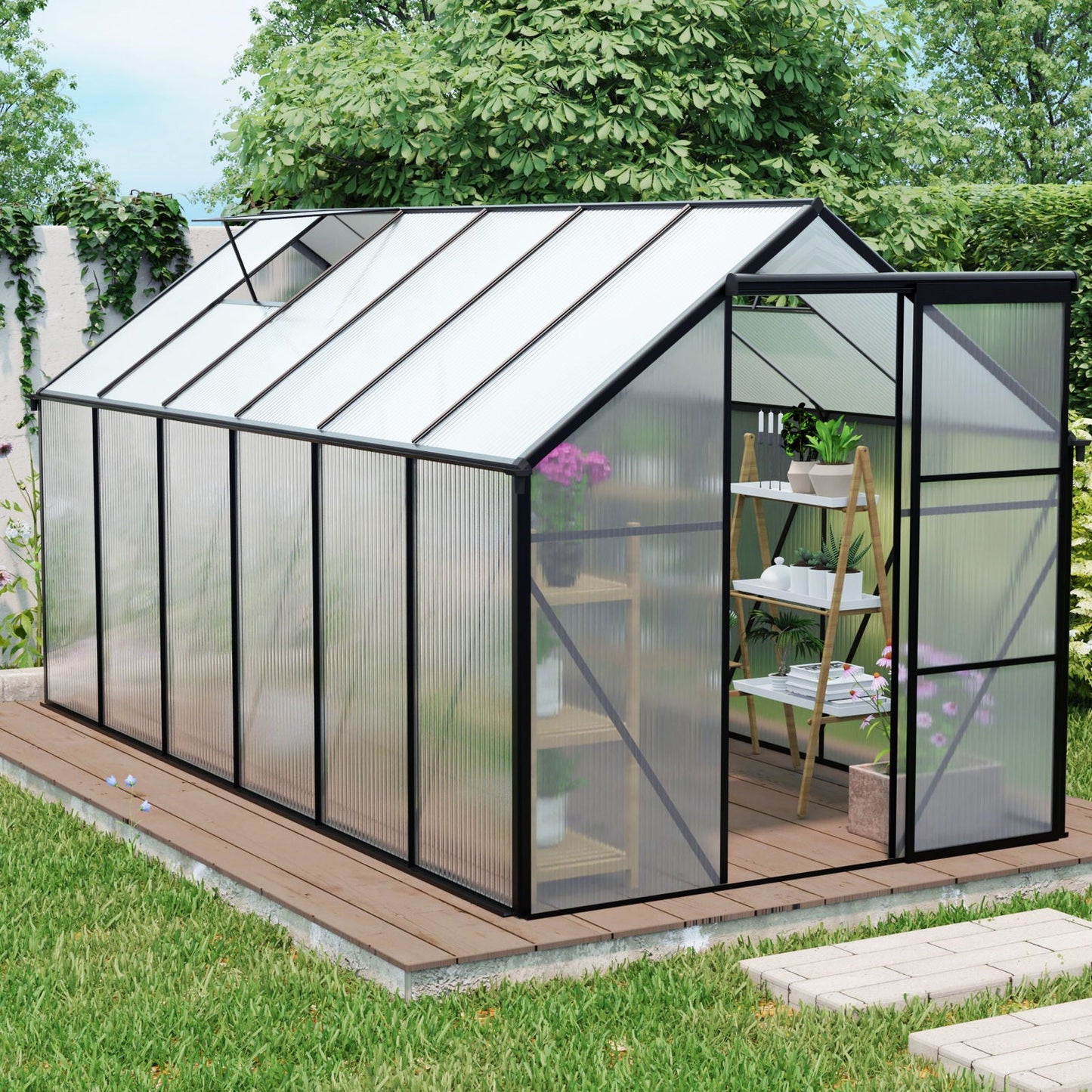 Outdoor Polycarbonate House and Raised Metal Base