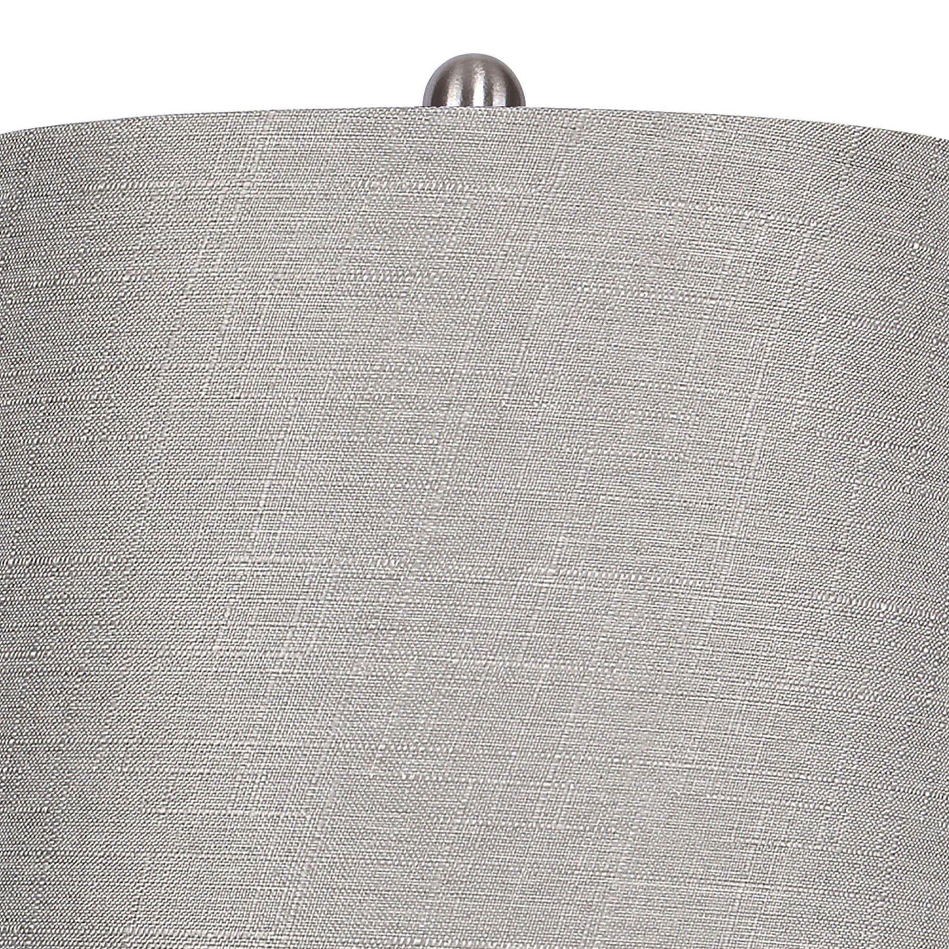 Ashland contemporary table lamp shade set of 2 in nickel and light gray fabric with metal finial on Tampa Home & Garden Store