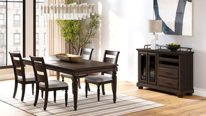 Upholstered Ladderback Side Chair Set of 2 Coffee