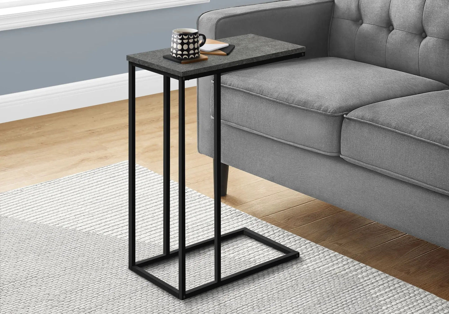 Accent Table C Shaped End Table Space Saving