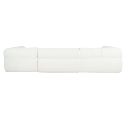 122-inch modern L-shaped sectional sofa with chaise lounge, white upholstery, HouseOfZazla on Tampa Home & Garden Store