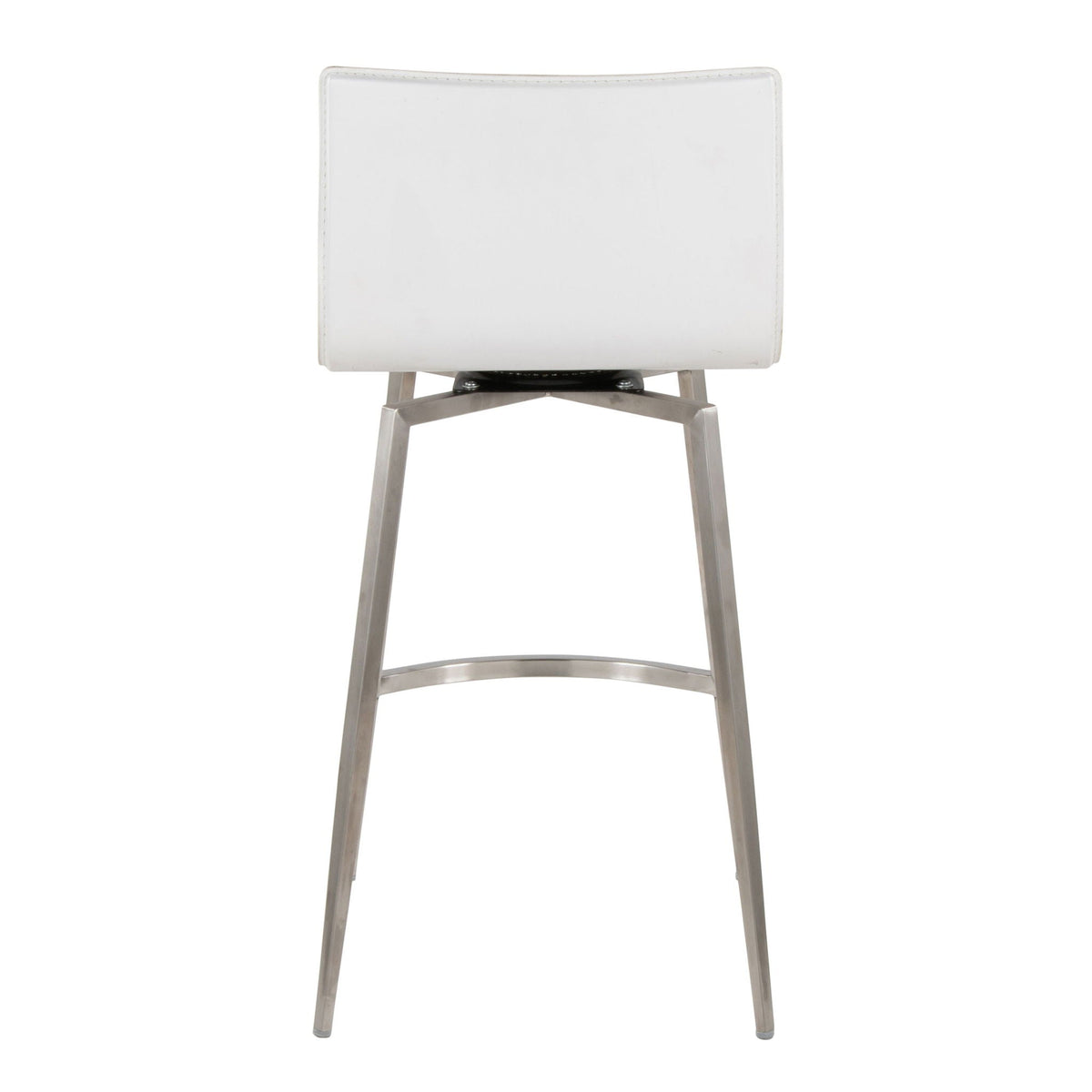 Mara white upholstered fixed-height counter stool with swivel, set of 2, metal legs on Tampa Home & Garden Store