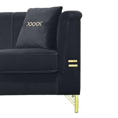Elegant Two Piece Velvet Sofa Set and Cushion