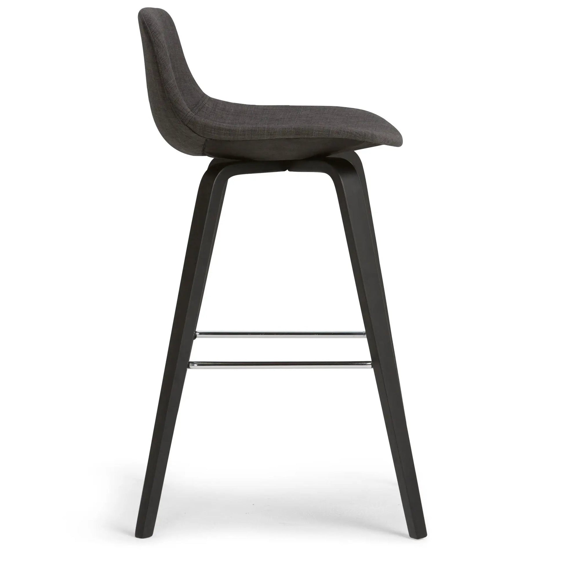 Randolph Bentwood counter stool set of 2, gray seat with curved back and chrome footrest on Tampa Home & Garden Store