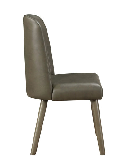 Waylon Synthetic Leather Side Chair Gray Oak