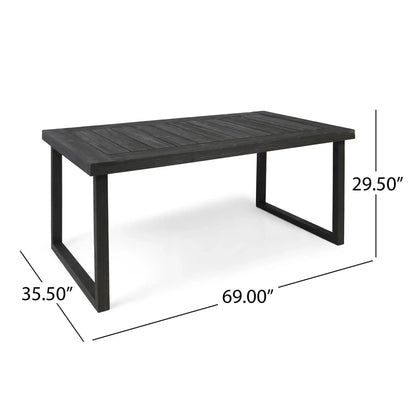 Outdoor Acacia Wood Dining Table and Sandblast