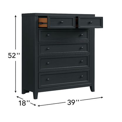 6-drawer black chest with smooth slides by HouseOfZazla, accent chest on Tampa Home & Garden Store