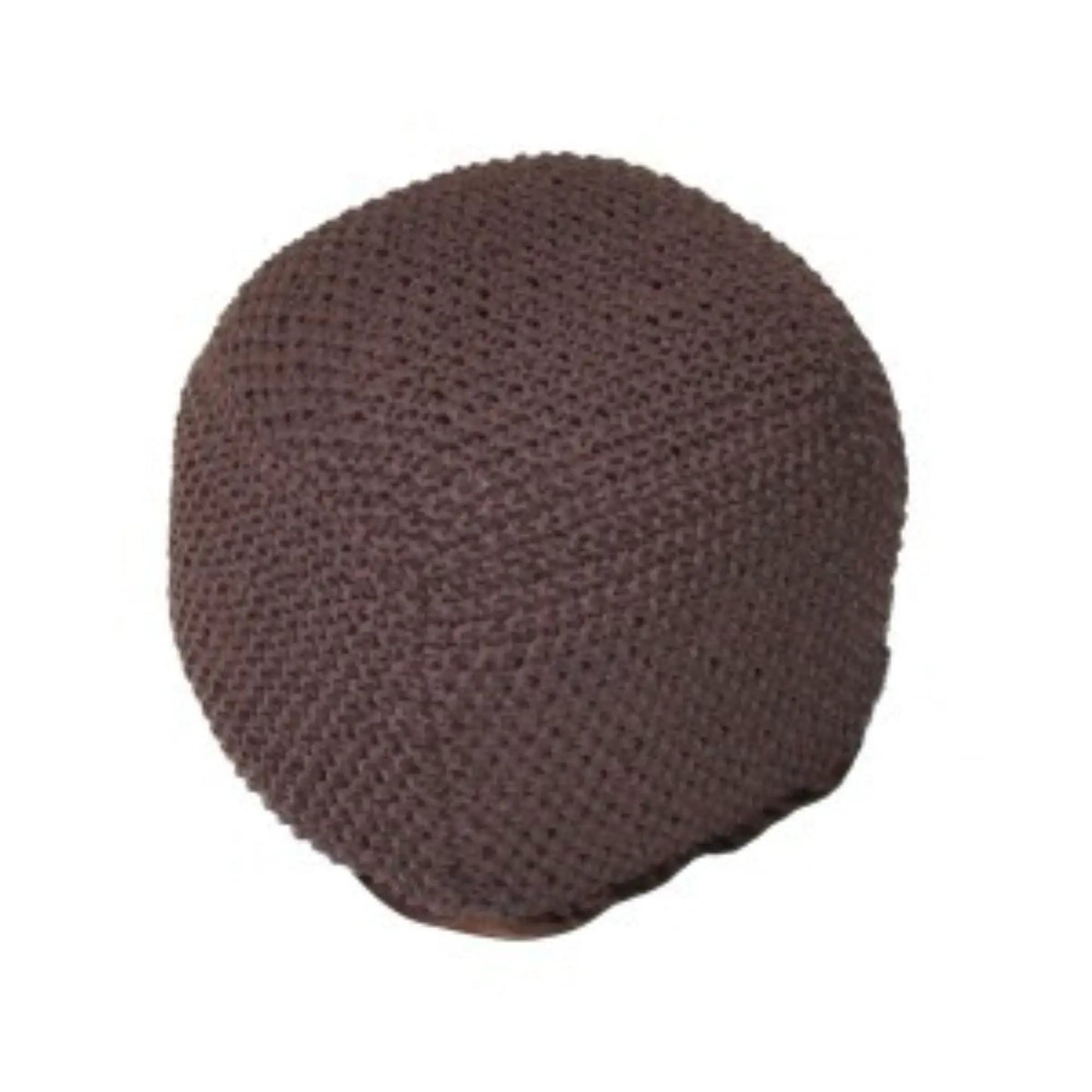 Semi Rounded Pouf Cable-Knitted brown accent seating by Unique Piece Furniture on Tampa Home & Garden Store