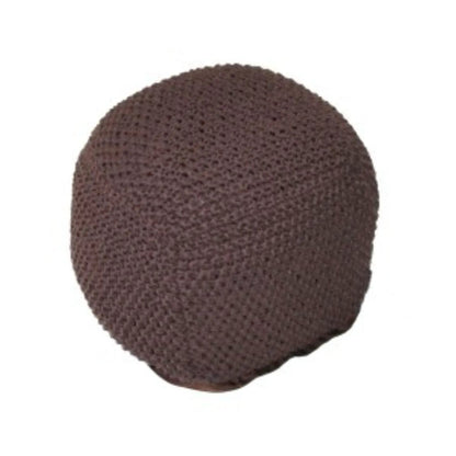 Semi Rounded Pouf Cable-Knitted brown accent seating by Unique Piece Furniture on Tampa Home & Garden Store