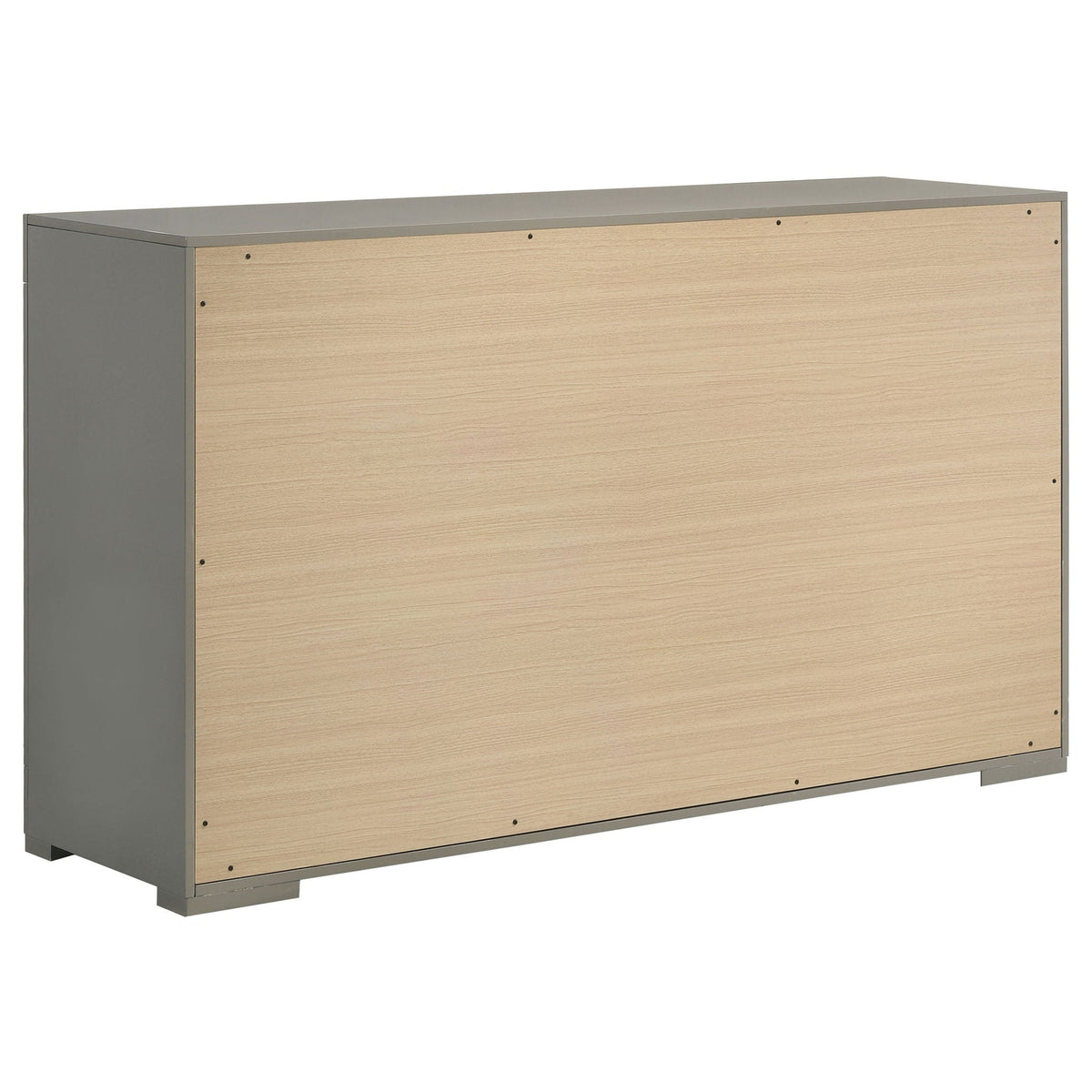 Pierce 4 Piece Bedroom Set with LED Lighting platform bed in gray frame with light oak panels on Tampa Home & Garden Store