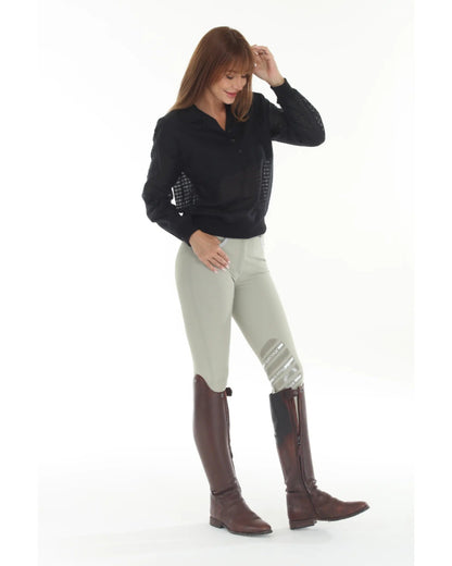 SUNDAE Blackberry blouse shirt by BellEq Equestrian, black with lace sleeves on Tampa Home & Garden Store