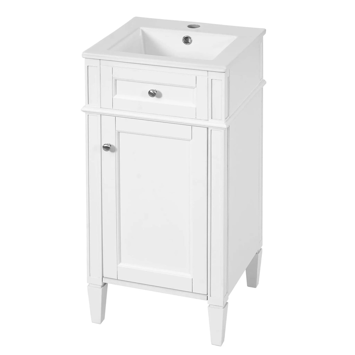 French Style Vanity With Sink and Solid Wood Legs