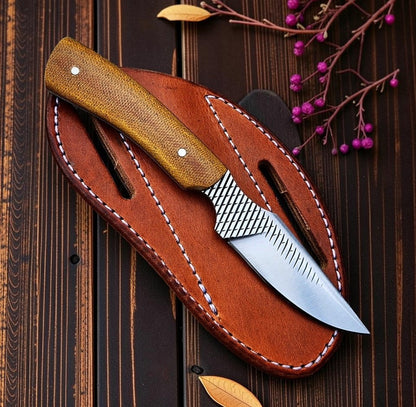 Ranch knife handmade with rasp tool steel, brown handle, leather sheath Frontier Cowboy Gear on Tampa Home & Garden Store