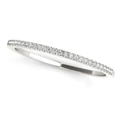 14k white gold slim round pave wedding band 1/10 cttw by Bids.com on Tampa Home & Garden Store