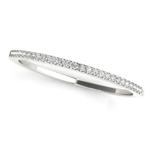 14k white gold slim round pave wedding band 1/10 cttw by Bids.com on Tampa Home & Garden Store