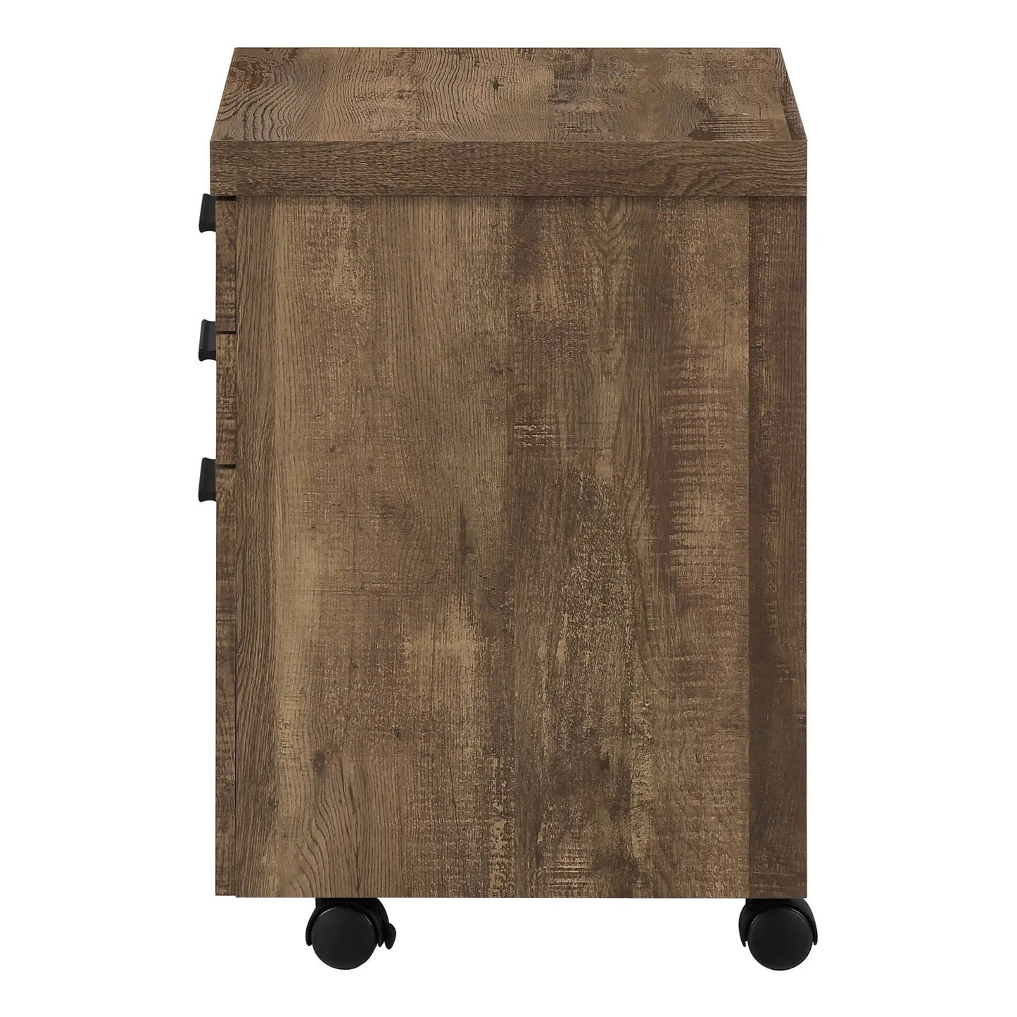 Two-drawer rolling file cabinet in dark wood finish with casters by Unique Piece Furniture on Tampa Home & Garden Store