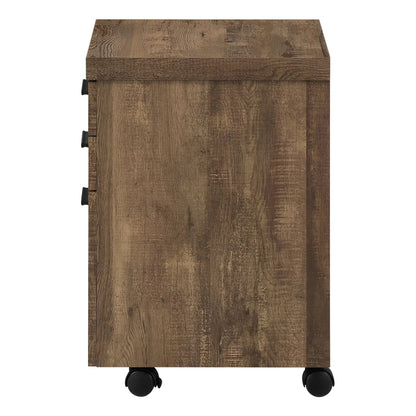 Two-drawer rolling file cabinet in dark wood finish with casters by Unique Piece Furniture on Tampa Home & Garden Store