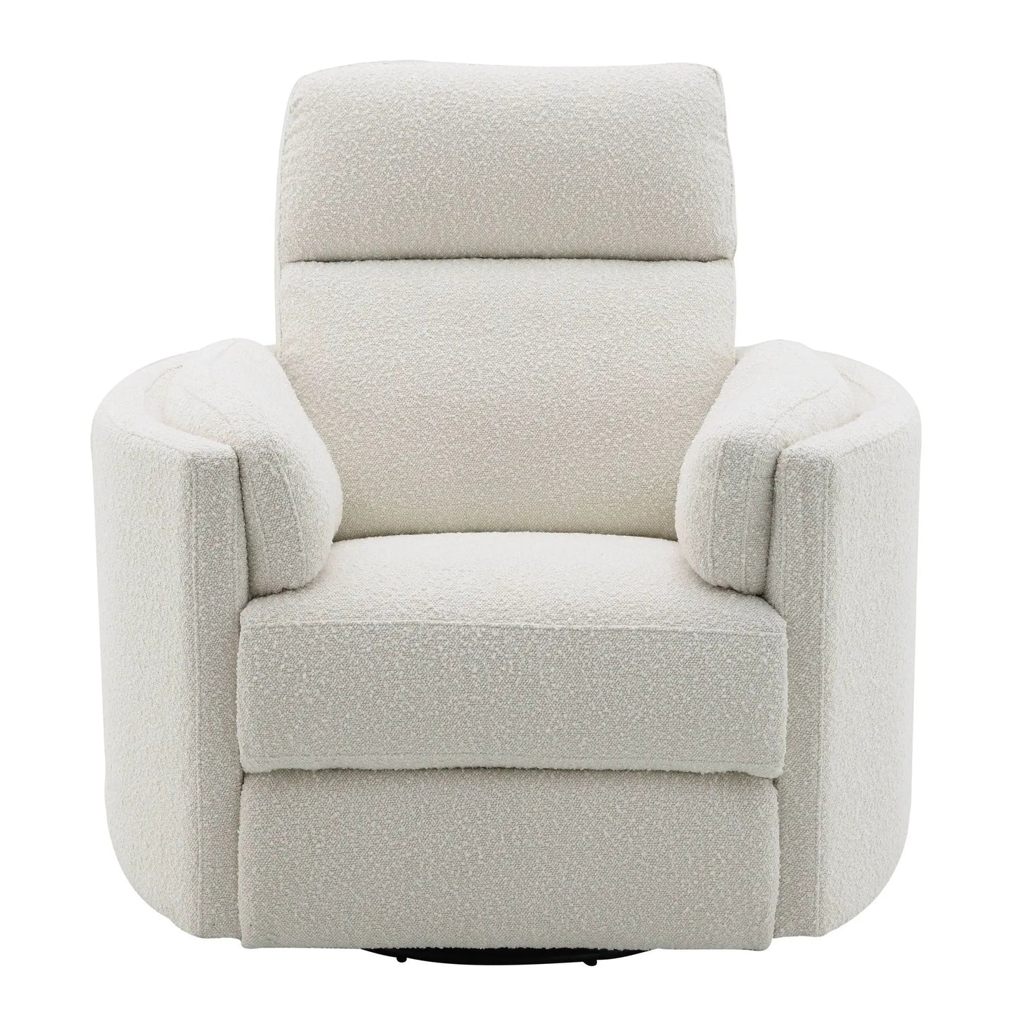 Sagen glider recliner with swivel beige boucle upholstery by Unique Piece Furniture on Tampa Home & Garden Store