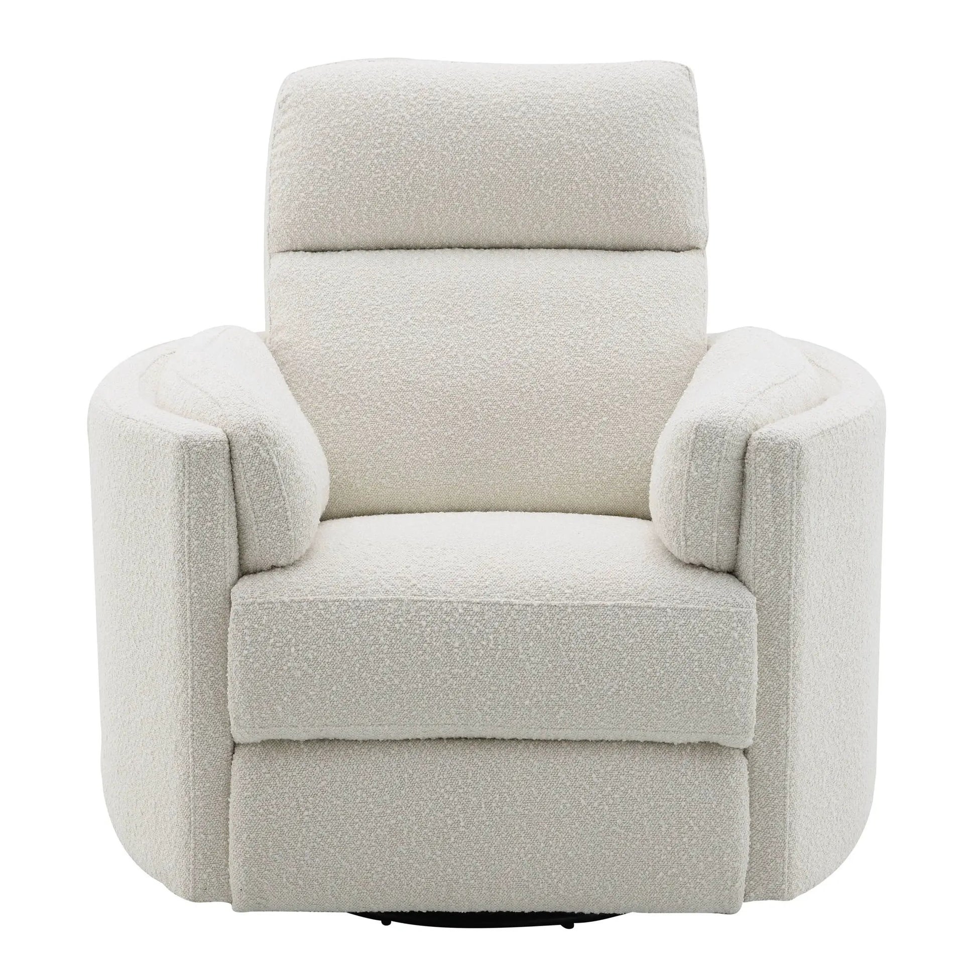 Sagen glider recliner with swivel beige boucle upholstery by Unique Piece Furniture on Tampa Home & Garden Store