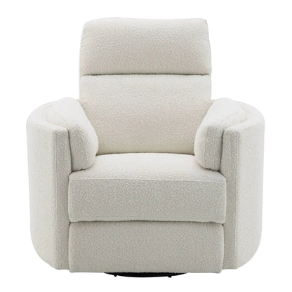Sagen glider recliner with swivel beige boucle upholstery by Unique Piece Furniture on Tampa Home & Garden Store