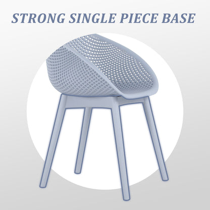 3 Piece Outdoor Lounge Chair Set in light gray polypropylene lattice seats by HouseOfZazla on Tampa Home & Garden Store