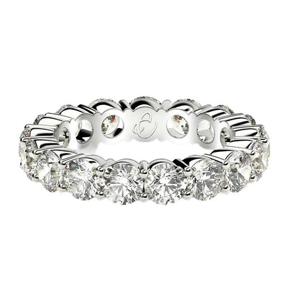 Round cut lab-grown diamond eternity ring in 14k white gold, 3 cttw FG/VS2 on Tampa Home & Garden Store