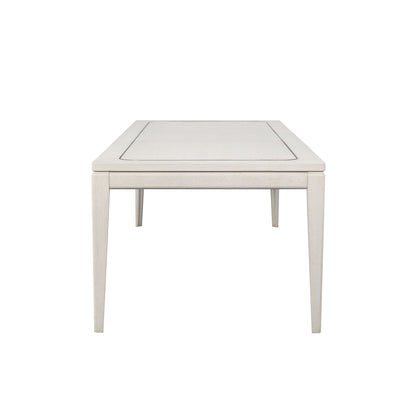 Expandable dining table with metal inlay in vanilla white by HouseOfZazla, extensions on Tampa Home & Garden Store
