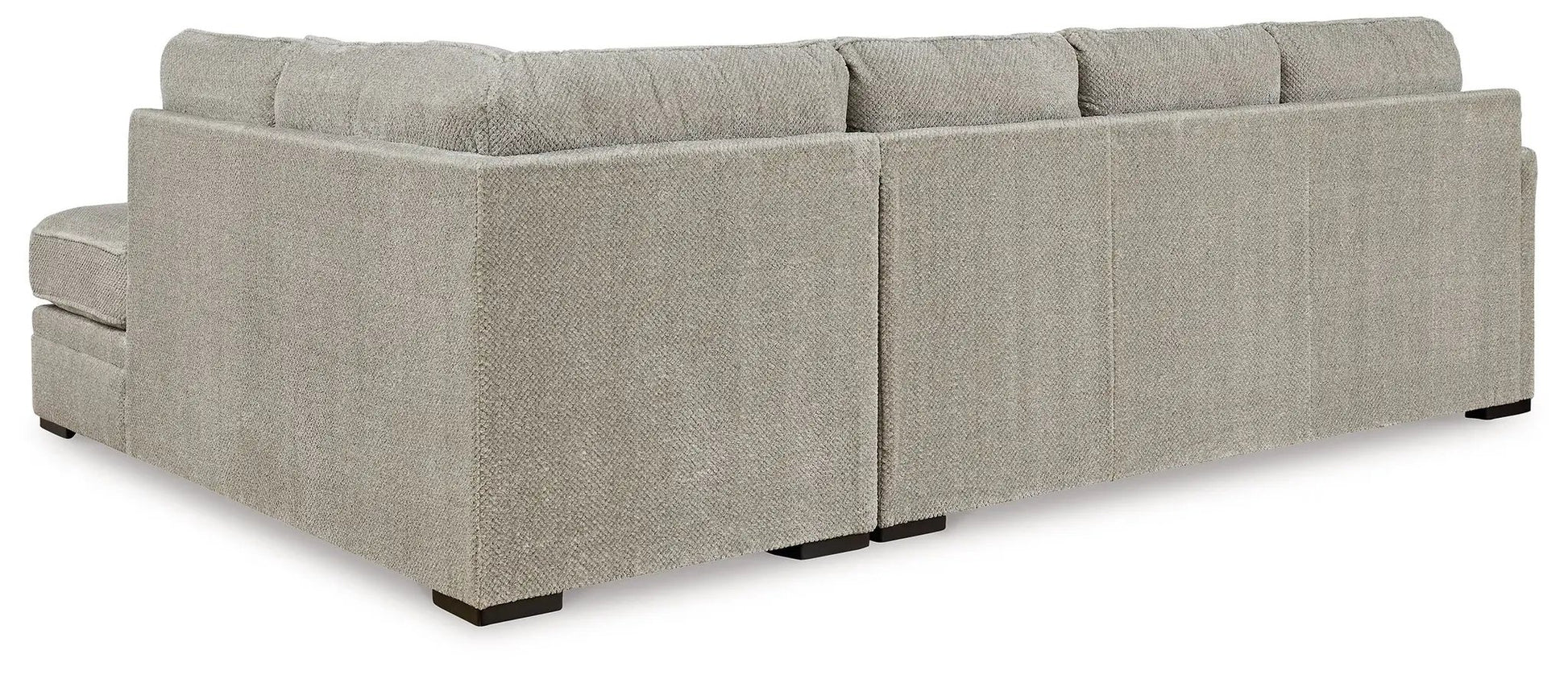 Calnita sectional sofa in beige boucle fabric with plush back cushions on Tampa Home & Garden Store