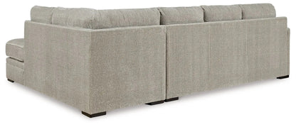 Calnita sectional sofa in beige boucle fabric with plush back cushions on Tampa Home & Garden Store