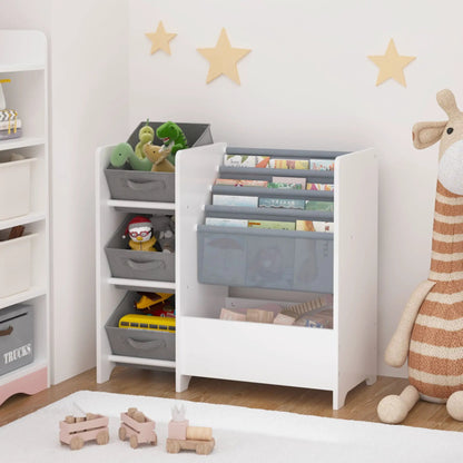 Bookshelf And Toy Storage Organizer white 4-tier with 3 drawers by Unique Piece Furniture on Tampa Home & Garden Store
