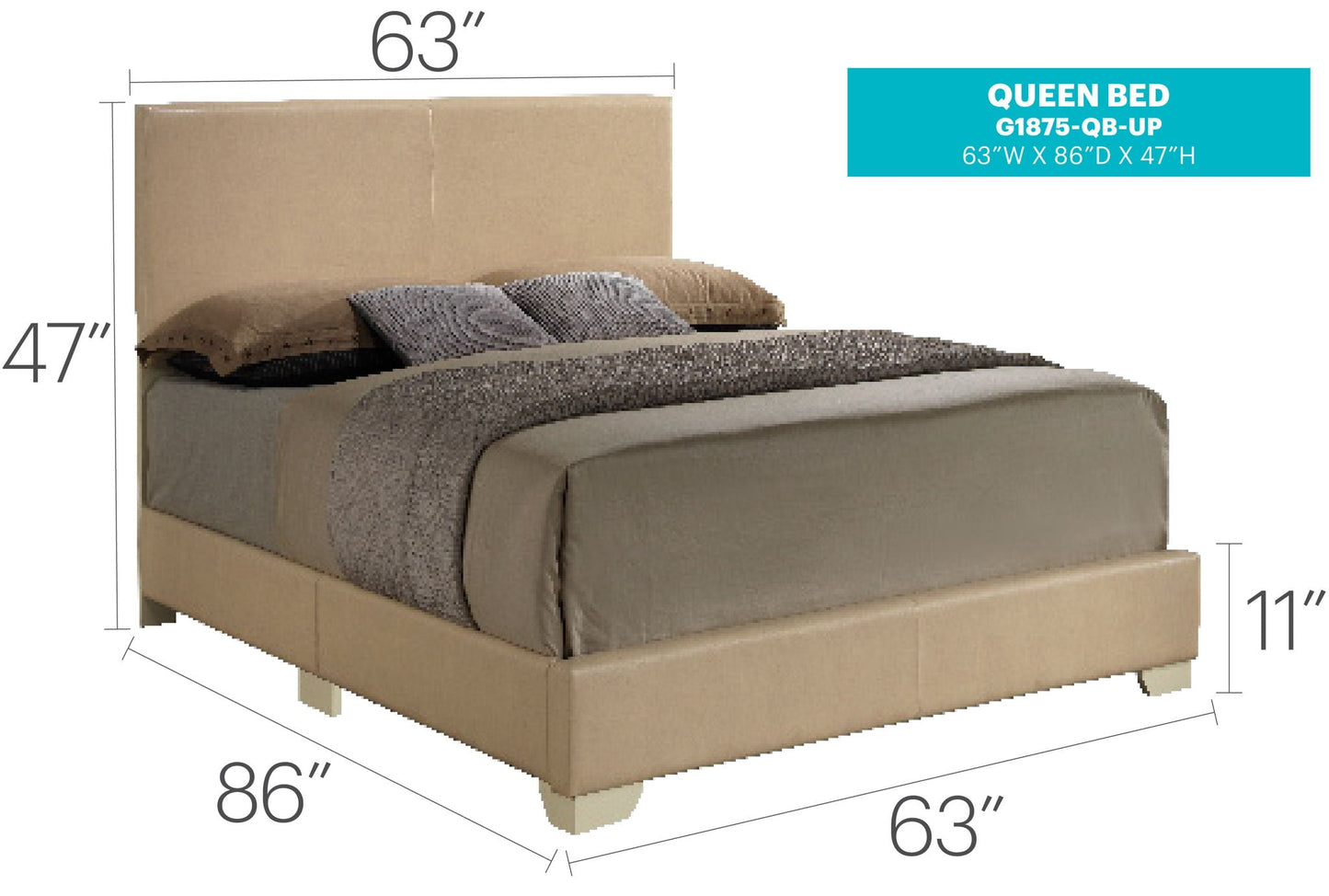 Glory Aaron Queen Platform Bed for a Bedroom
