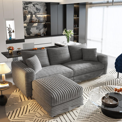 Convertible Sofa With Deep Seat and Pillows