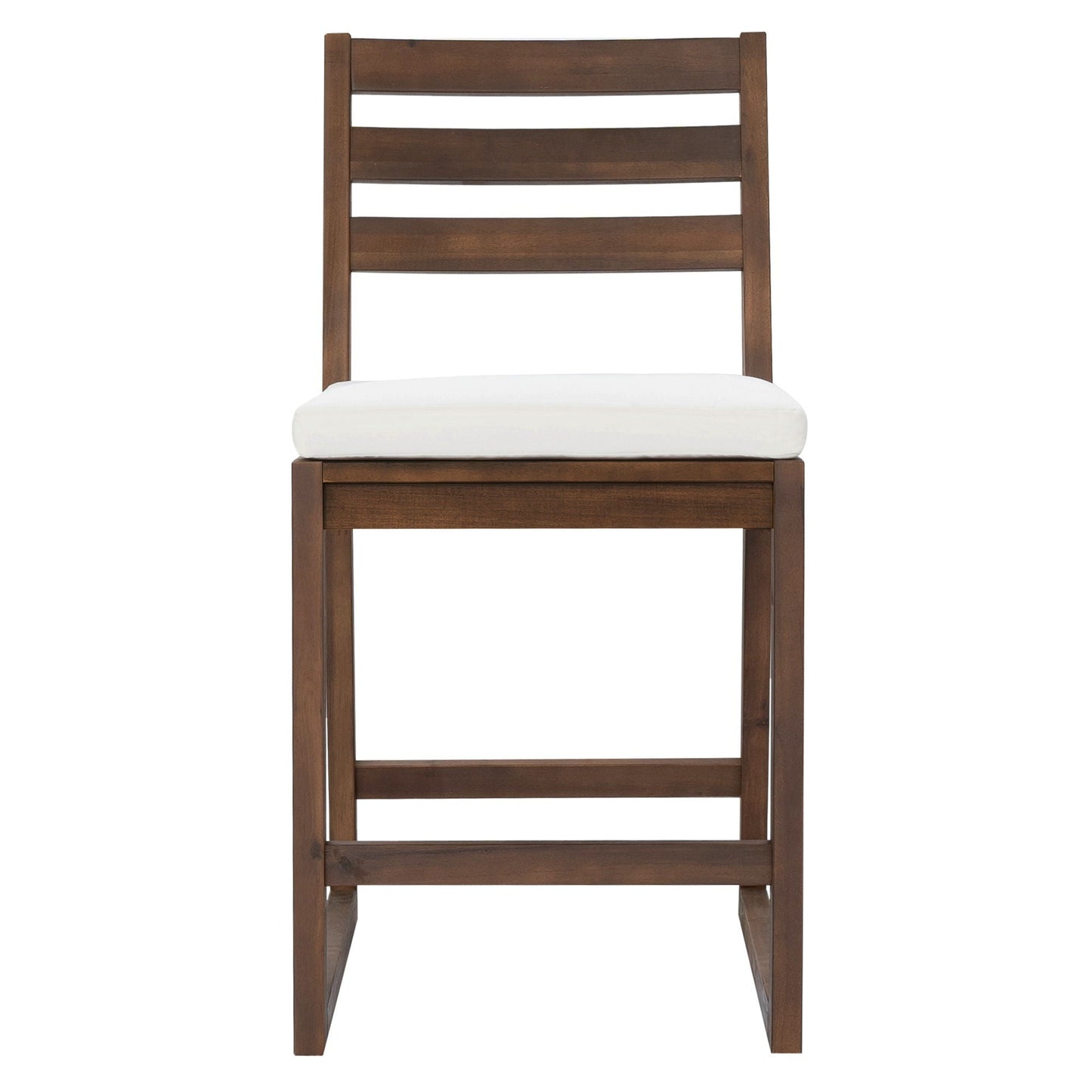 Patio bar chair by HouseOfZazla with slatted back and white cushion on Tampa Home & Garden Store