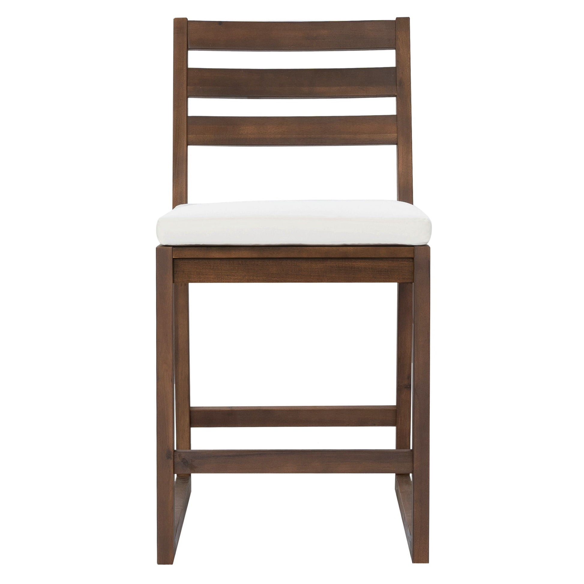 Patio bar chair by HouseOfZazla with slatted back and white cushion on Tampa Home & Garden Store