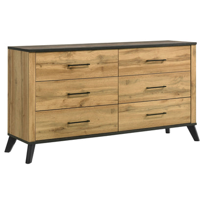 Georgina natural wood dresser with black trim and handles by HouseOfZazla on Tampa Home & Garden Store