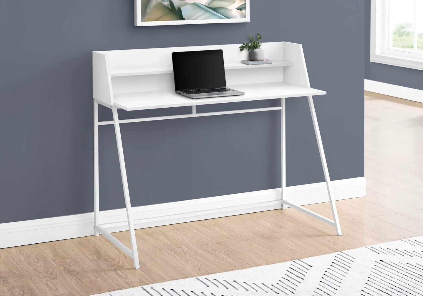 Marble Look Computer Desk for Home Office