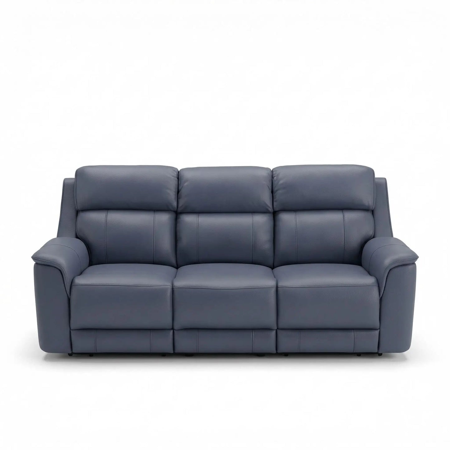 Oslo Dual Power Reclining Sofa bluegray leather on Tampa Home & Garden Store