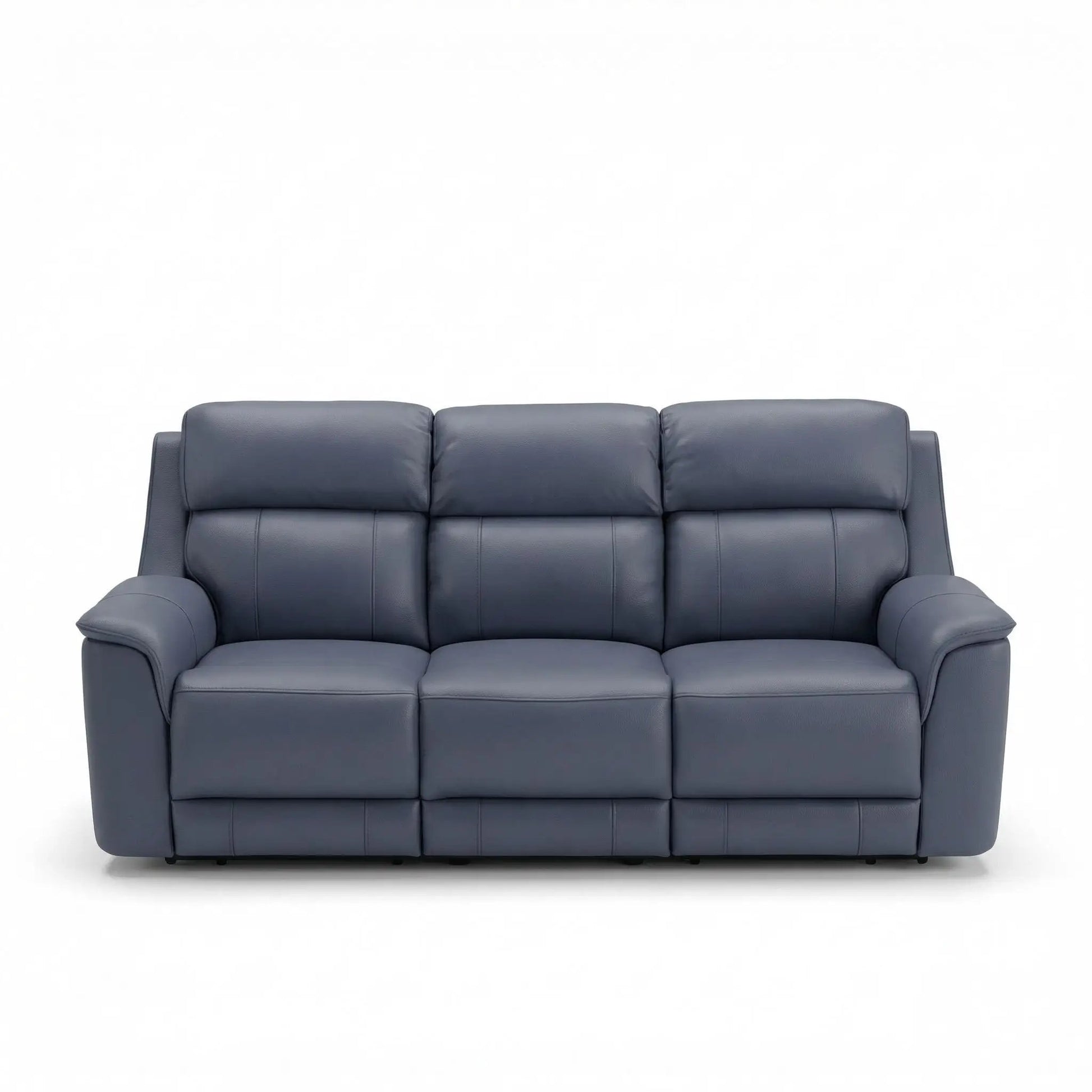 Oslo Dual Power Reclining Sofa bluegray leather on Tampa Home & Garden Store