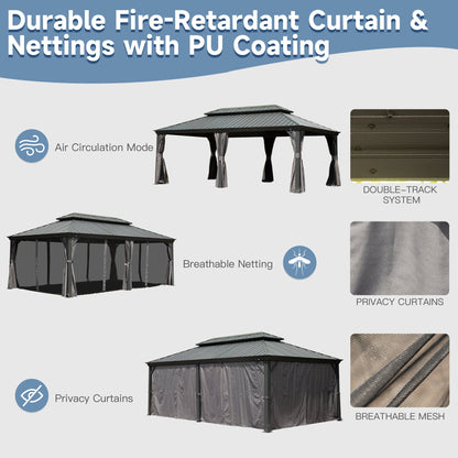 14 By 20 Hardtop Gazebo and Metal Canopy