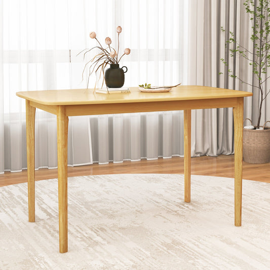 48 Inch Solid Wood Dining Table with Rubber Wood Supporting Legs for Kitchen Dining Room-Natural - Tampa Home & Garden Store