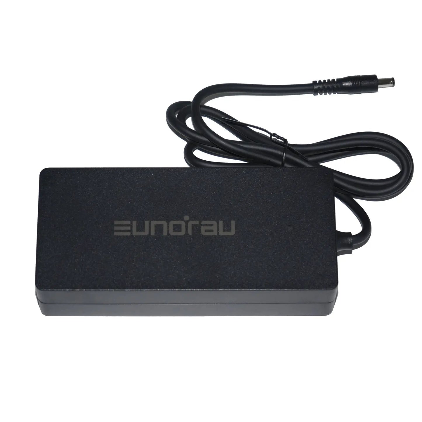 EUNORAU 48V2A US/CA ebike charger, black plastic body with coiled cord and barrel connector on Tampa Home & Garden Store