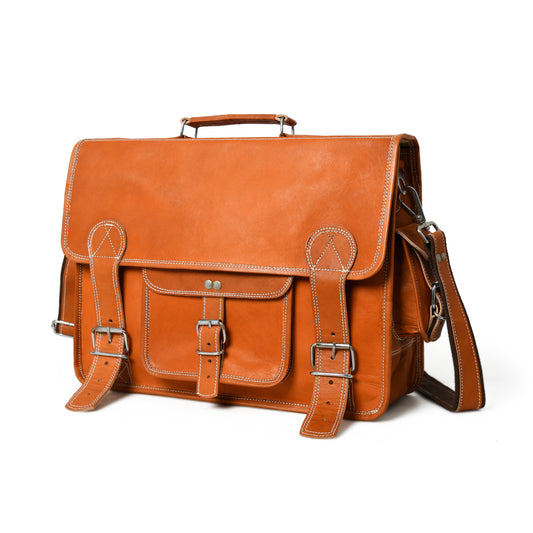 Ginger Grip Leather Briefcase - Tampa Home & Garden Store