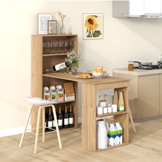 48 Inch Computer Desk with 4-Tier Bookcase and CPU Stand-Natural - Tampa Home & Garden Store