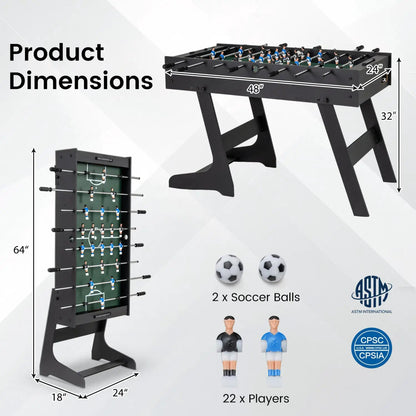 48 Inch Folding Foosball Table for Competition Size