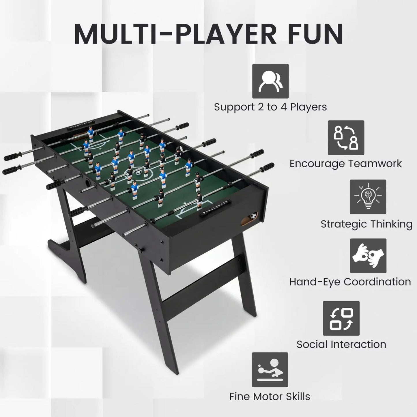 48 Inch Folding Foosball Table for Competition Size