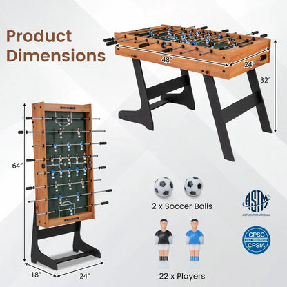 48 Inch Folding Foosball Table for Competition Size