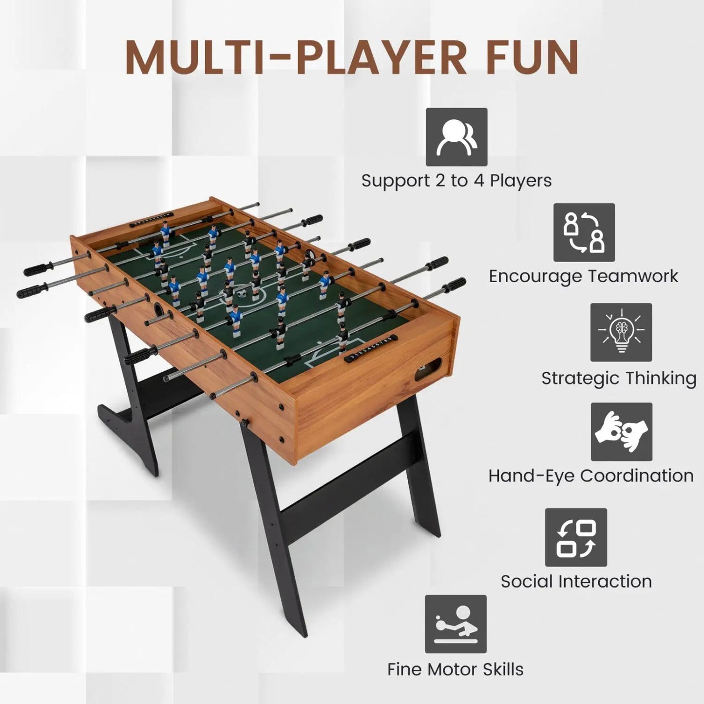 48 Inch Folding Foosball Table for Competition Size