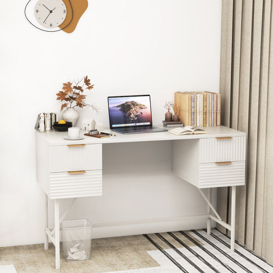 48 Inch Home Office Computer Desk with 4 Drawers-White - Tampa Home & Garden Store