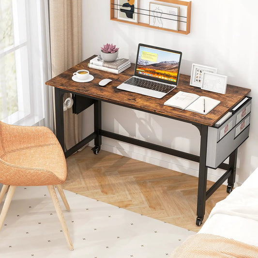 48 Inch Mobile Computer Desk With 4 Casters